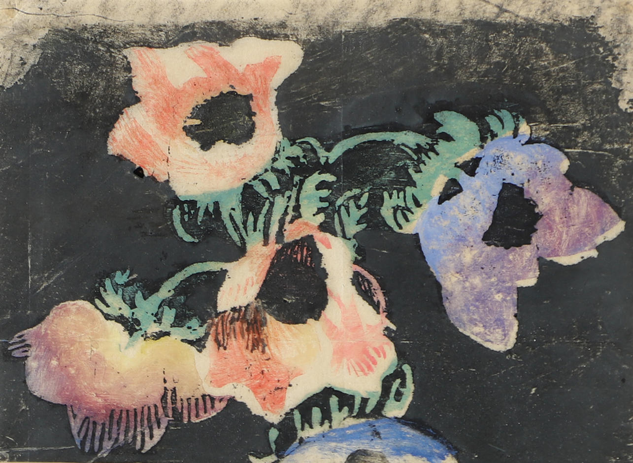 MAJA FJAESTAD. “Anemones”, handprint, signed.