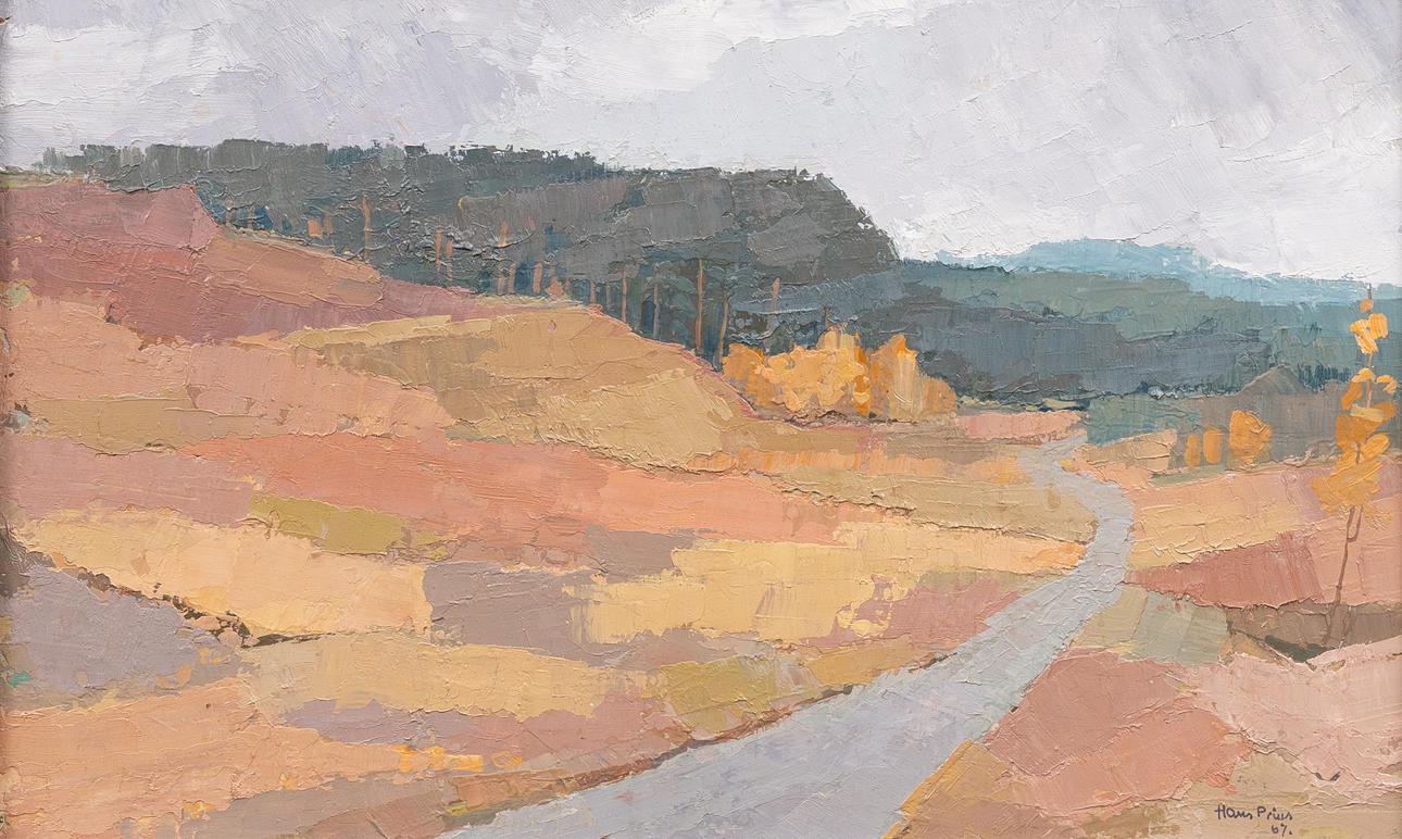 HANS PRINS (1908-1999). Forest landscape, oil on panel, signed and dated -67.