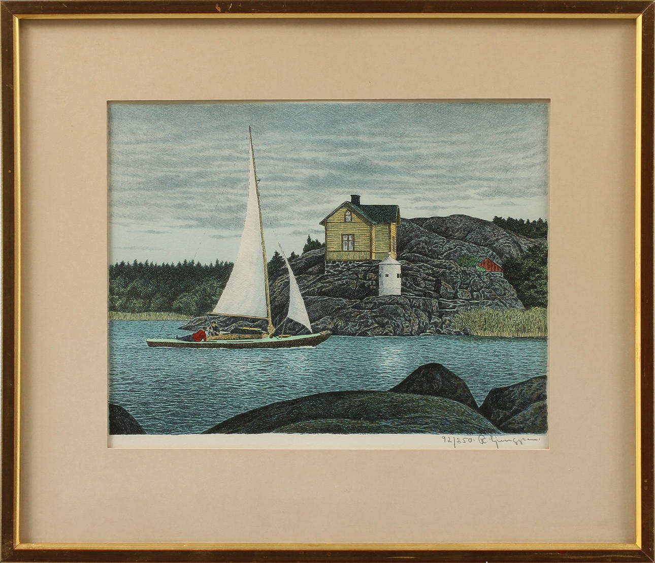 REINHOLD LJUNGGREN. Färglitografier, 2 st, signerade och numrerade.