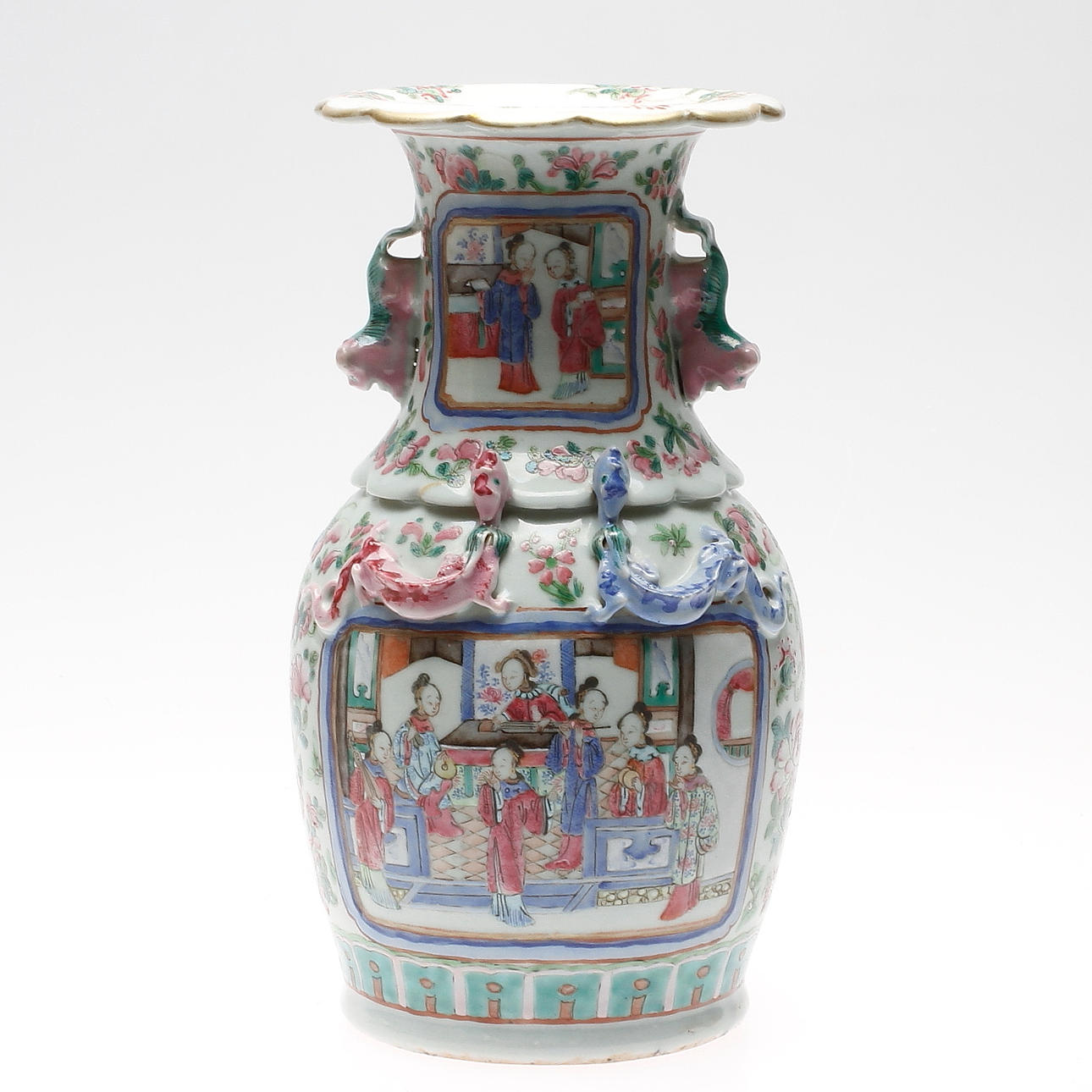 VAS, porslin, famille rose, Kina, 1800/1900-tal.