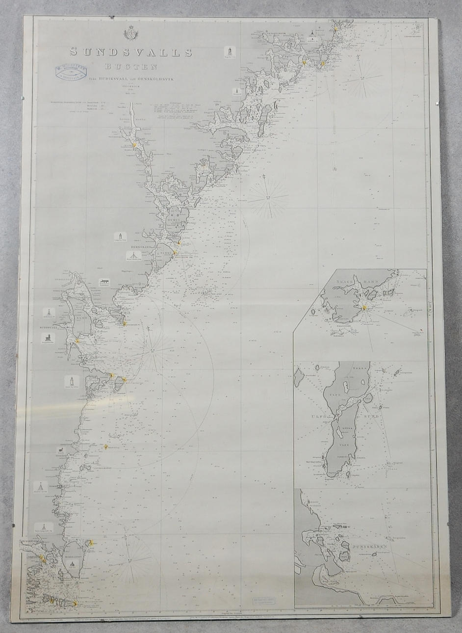 KARTA, Sundsvalls bukten 1896.
