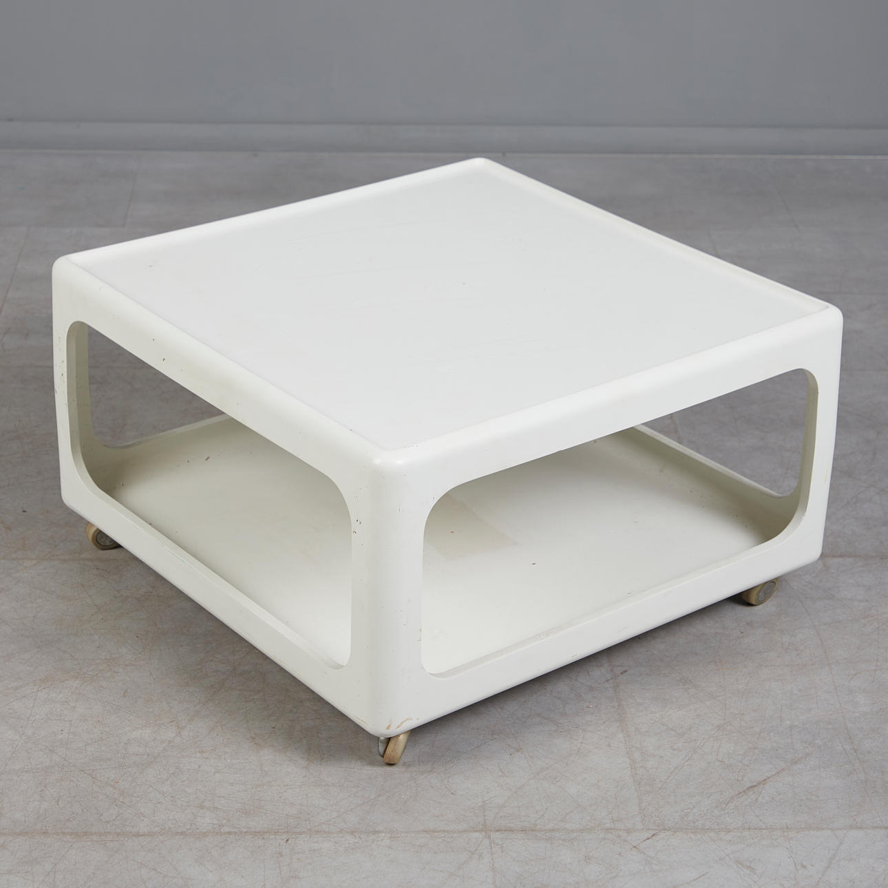 PETER GHYCZY. for Horn Collection, coffee table, white, 1970s, Germany.