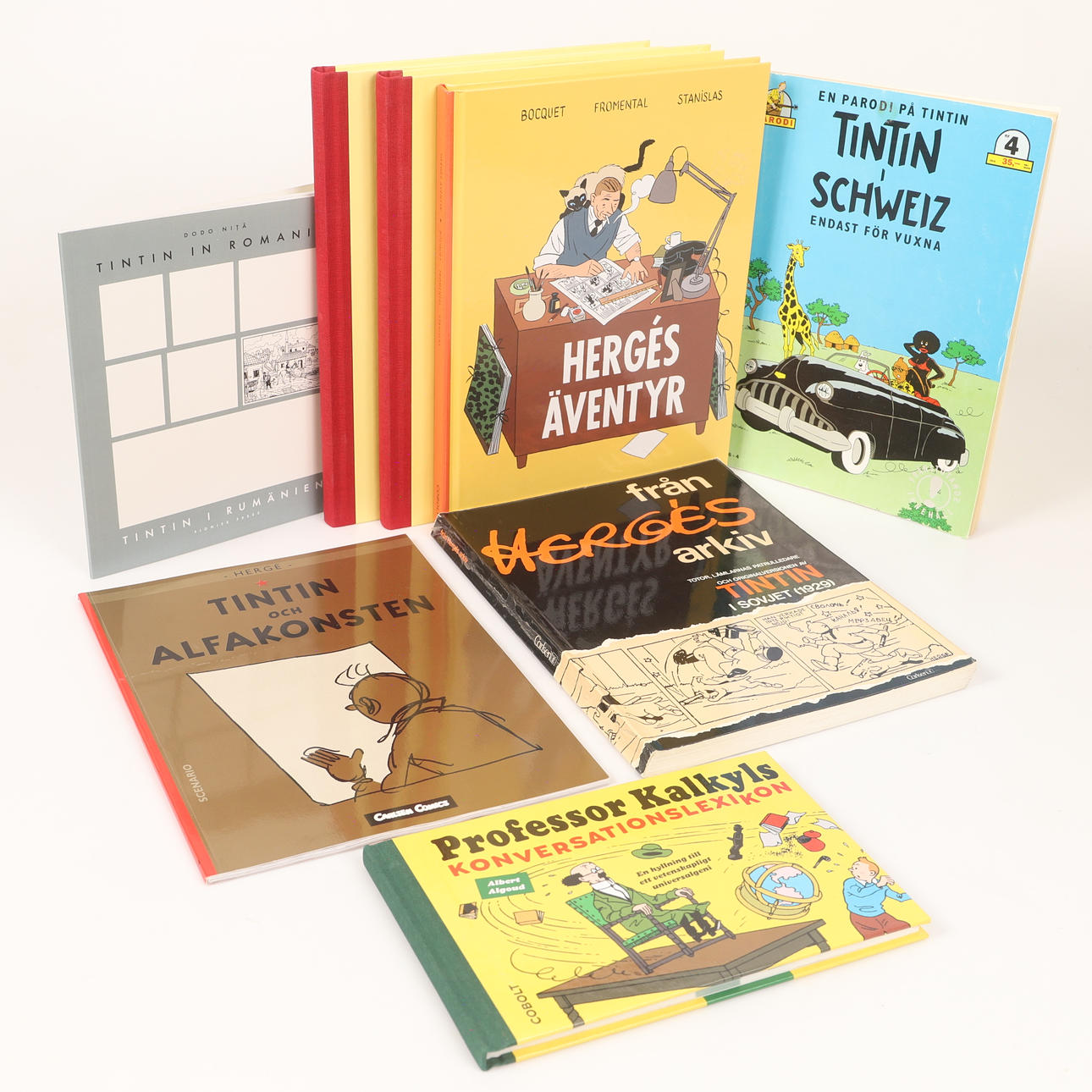 COMIC BOOKS, 8 pieces, “Tintin”, mostly Carlsén/Cobolt publishing house.