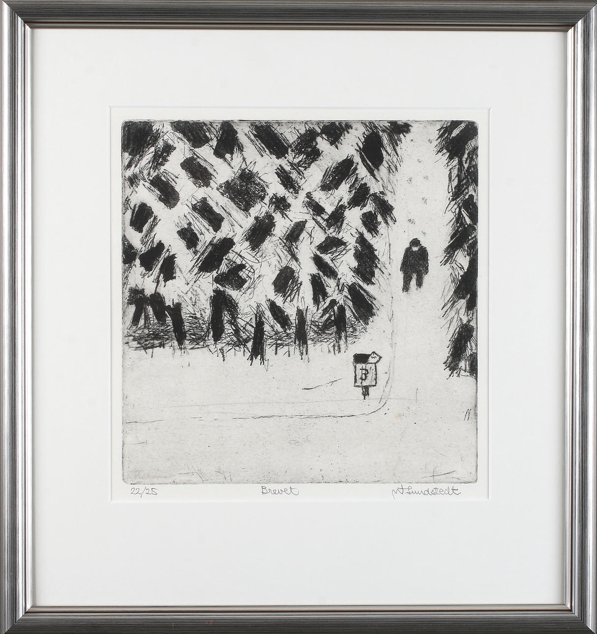 WILLARD LUNDSTEDT. "Brevet", etsning, signerad och numrerad 22/25.