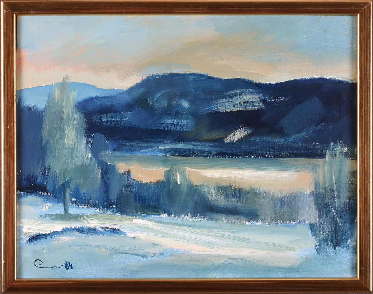 EINAR WENNBERG. "Kväll vid sundet", olja på duk, signerad och daterad -84.