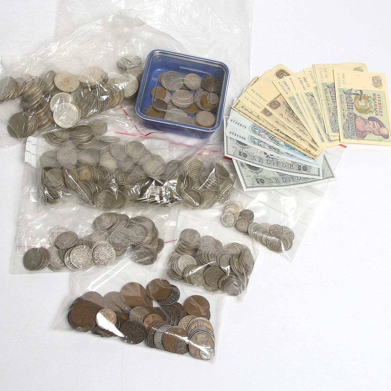 MYNT, mestadels SILVERMYNT, Sverige, 18/1900-tal.