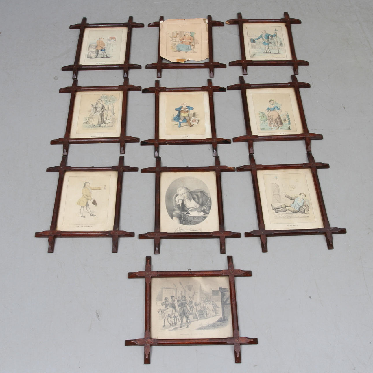 LITOGRAFISKA TRYCK, 10 st, Carl Michel Bellman samt personer ur Fredmans Epistlar, 1800-talets slut.