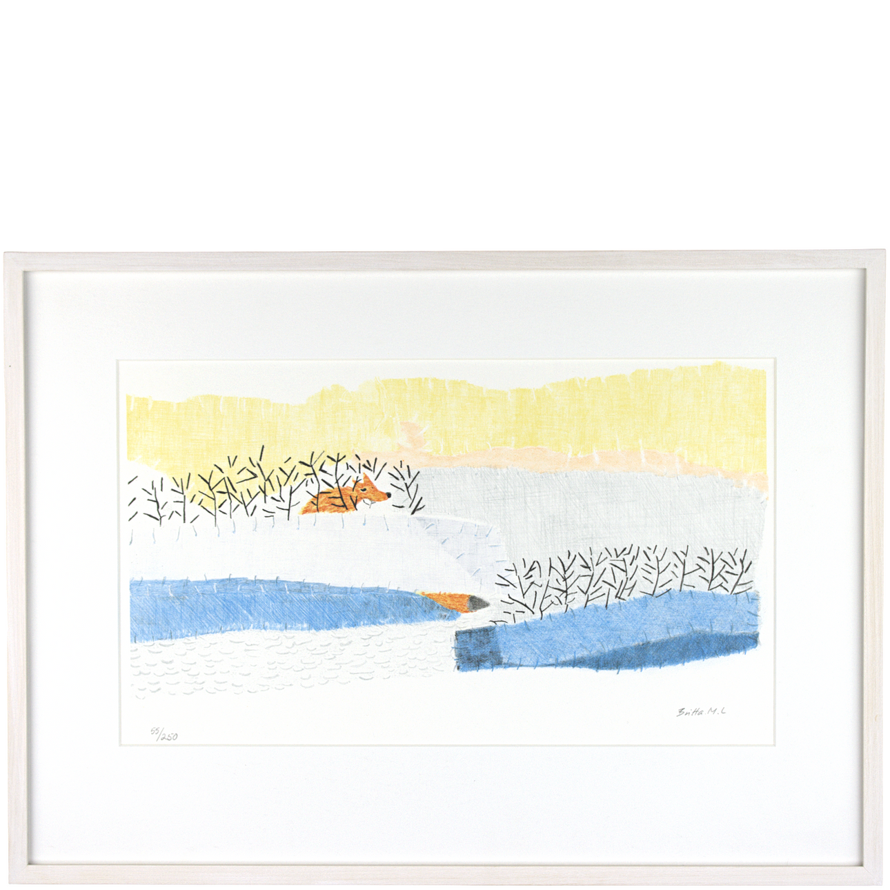 BRITTA MARAKATT-LABBA. Lithograph, 55/250, “Cunning”, signed.