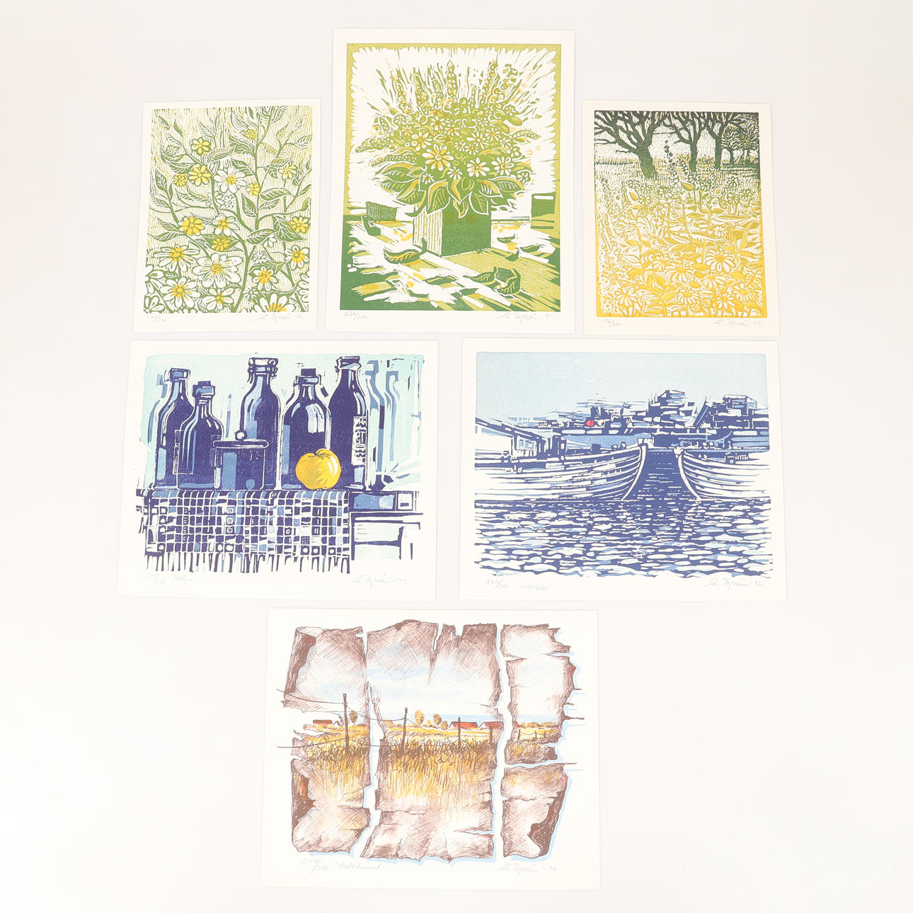 EKE BJERÉN. Six lithographs, signed and numbered, 1987-96.