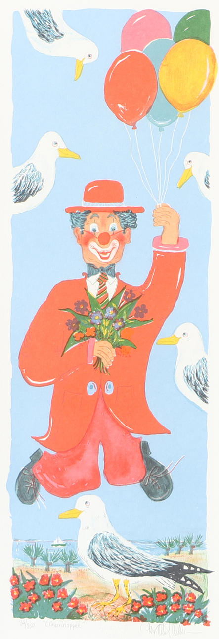 PER OLOF OLSSON. “Clownhoppet”, colour lithograph, signed.