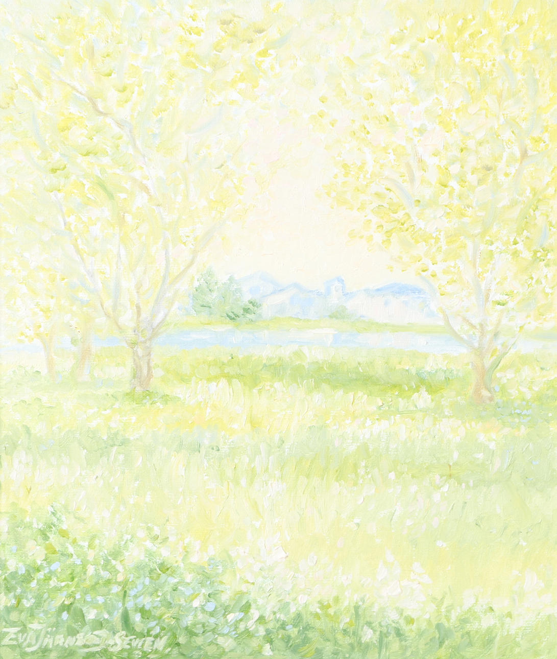 EVA JÄRNERUD DEWÉN. Summer landscape, oil on canvas, signed.