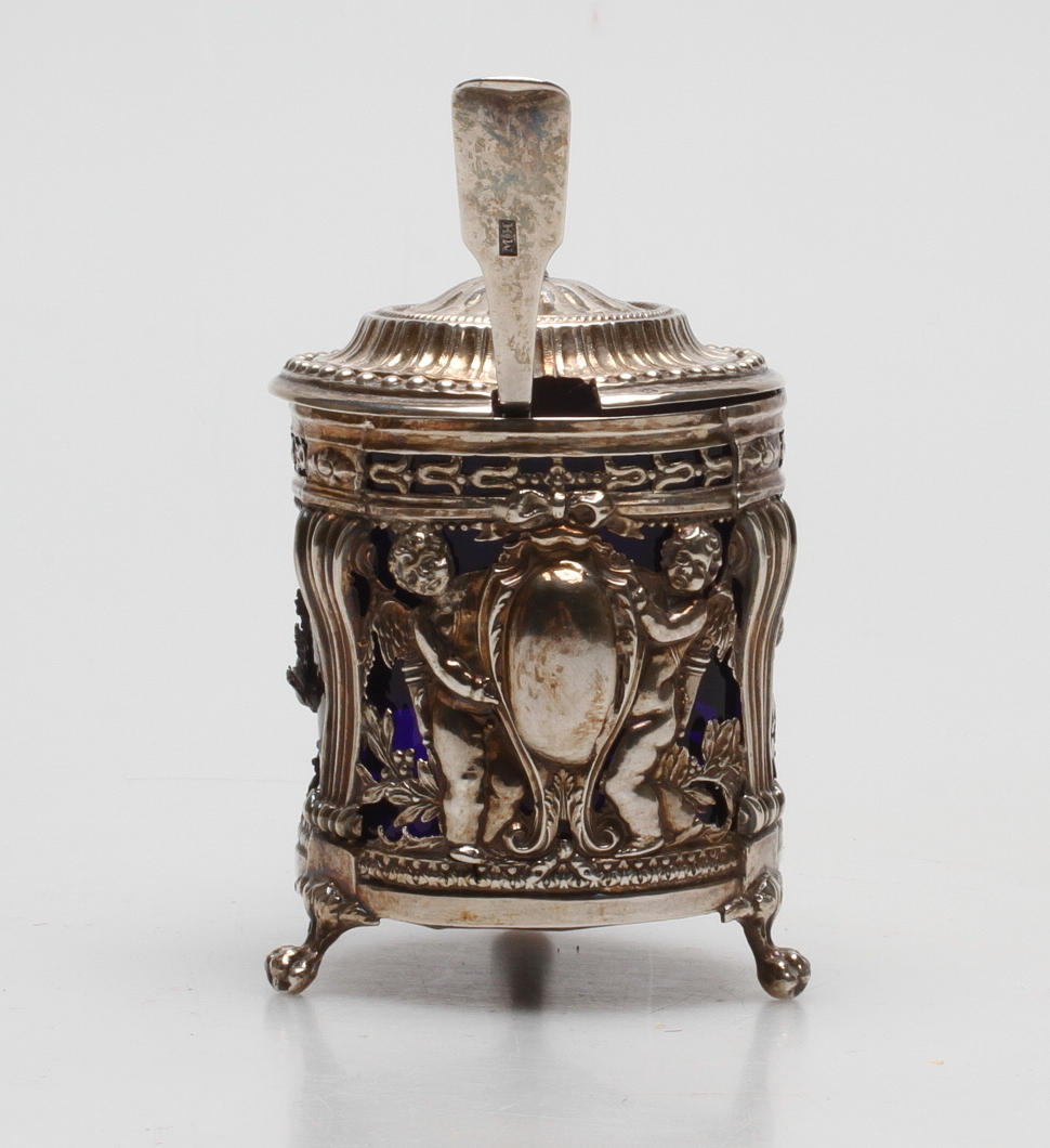 SENAPSKANNA, silver, empire, troligen Holland, 1800-tal.