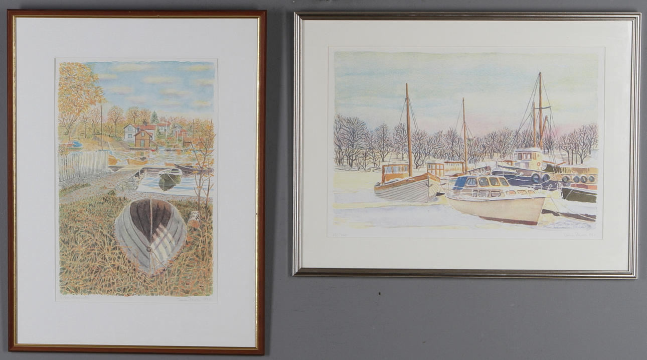 DENES PERGER. 2 st, litografier, signerade, daterade samt numrerade.