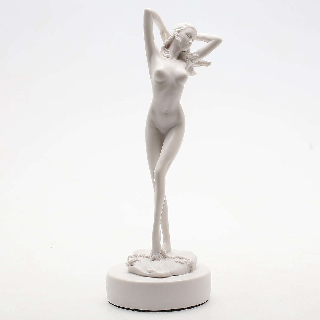 SKULPTUR, i form av naken Kvinna, krossad marmor, samtida.