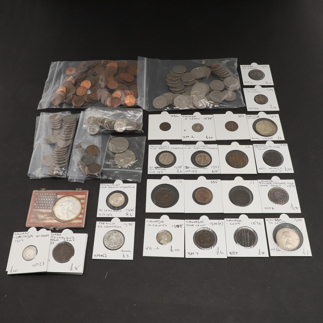 A COLLECTION OF WORLD COINS: USA, CANADA AND OTHER COUNTRIES. Coins ...