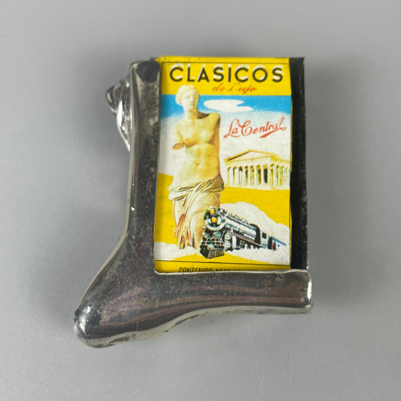 ART NOUVEAU SILVER MATCHBOX HOLDER.