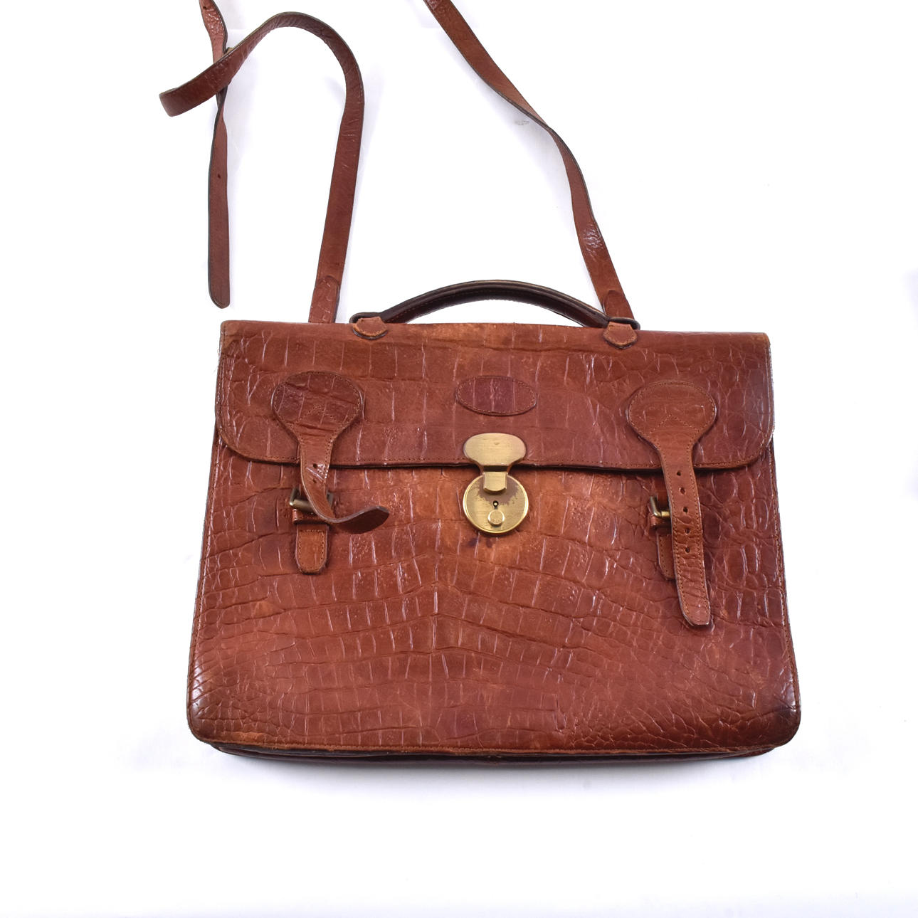 PORTFOLIO MULBERRY, embossed leather, clasp.