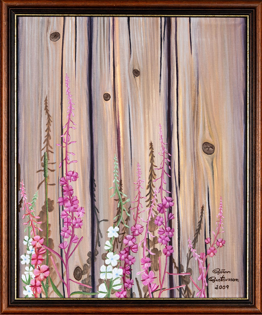 GÖRAN GUSTAFSSON. Oil on canvas, "Rallarrosorna”, signed and dated 2009.