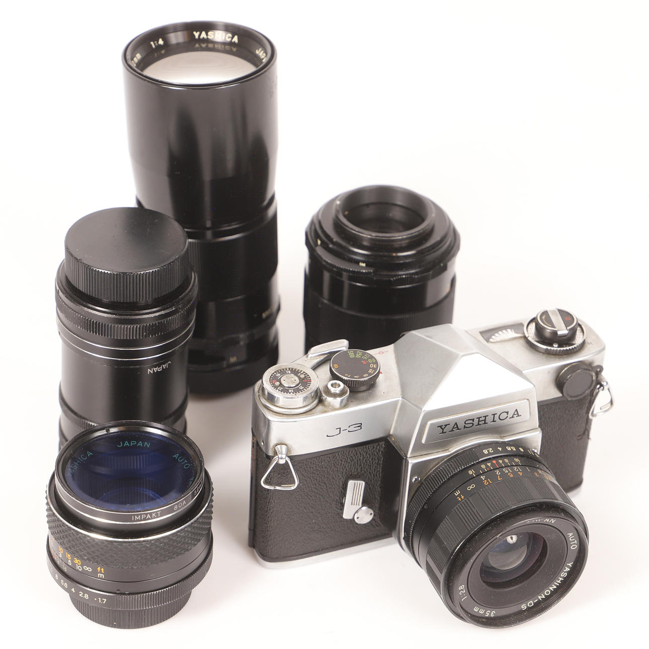 A camera and lens, Yashica, 20th century.