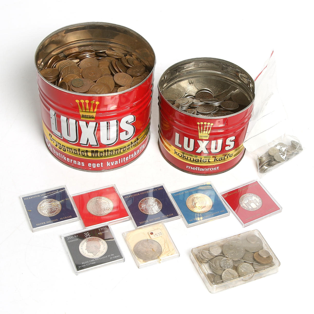 MYNT, minnes- och silvermynt samt koppar- och järnmynt. 1900-tal.