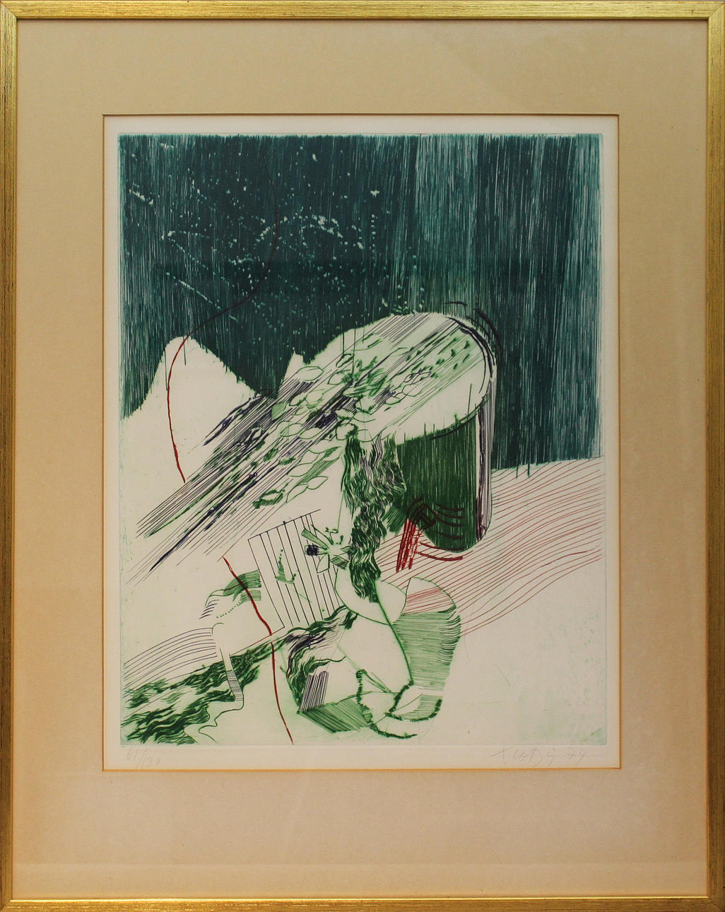 ULF TROTZIG. Komposition. Färgetsning. Signerad Trotzig och daterad -74. 61/130.