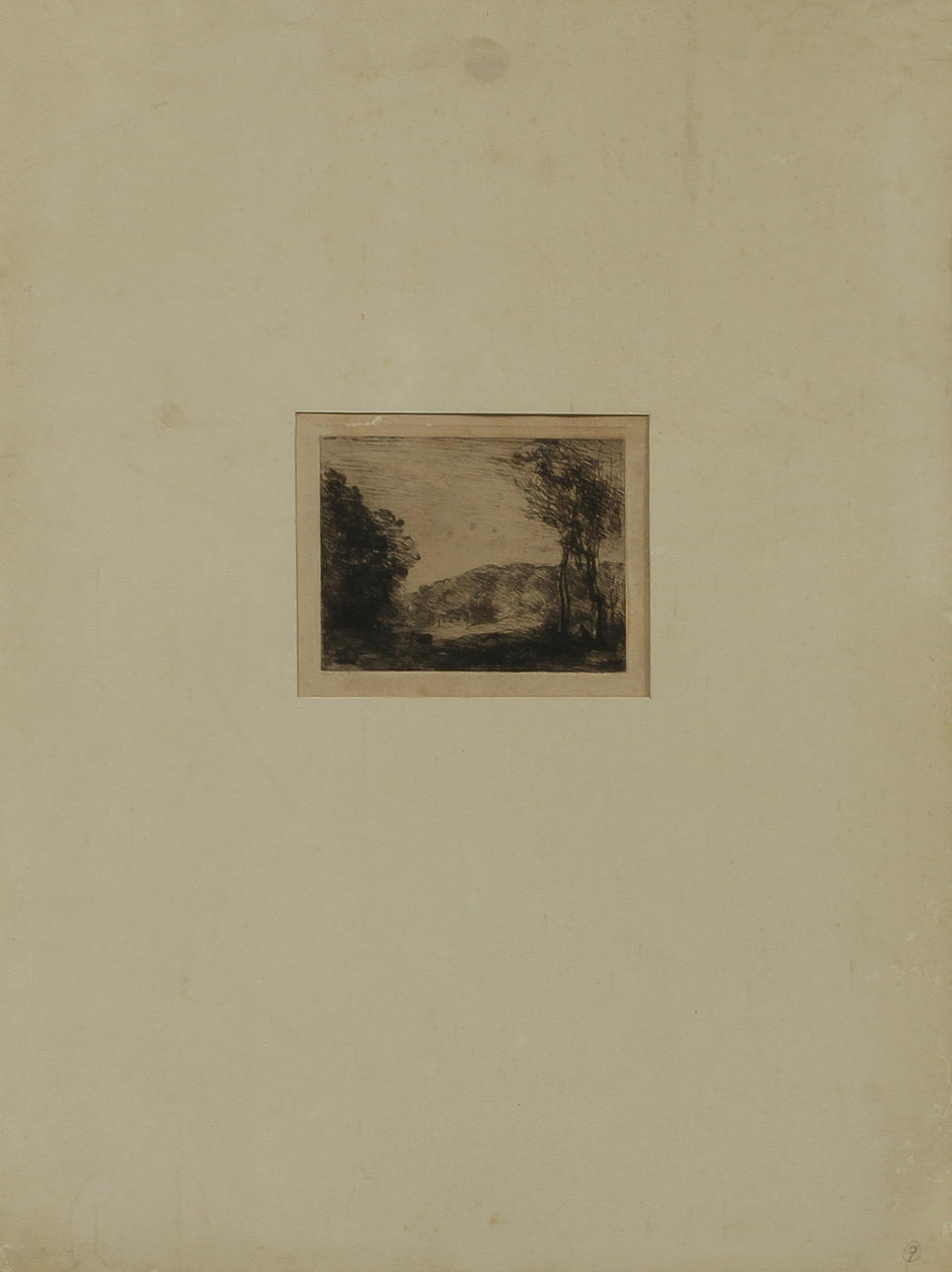 CAMILLE COROT. "Campagne boisée", etsning.