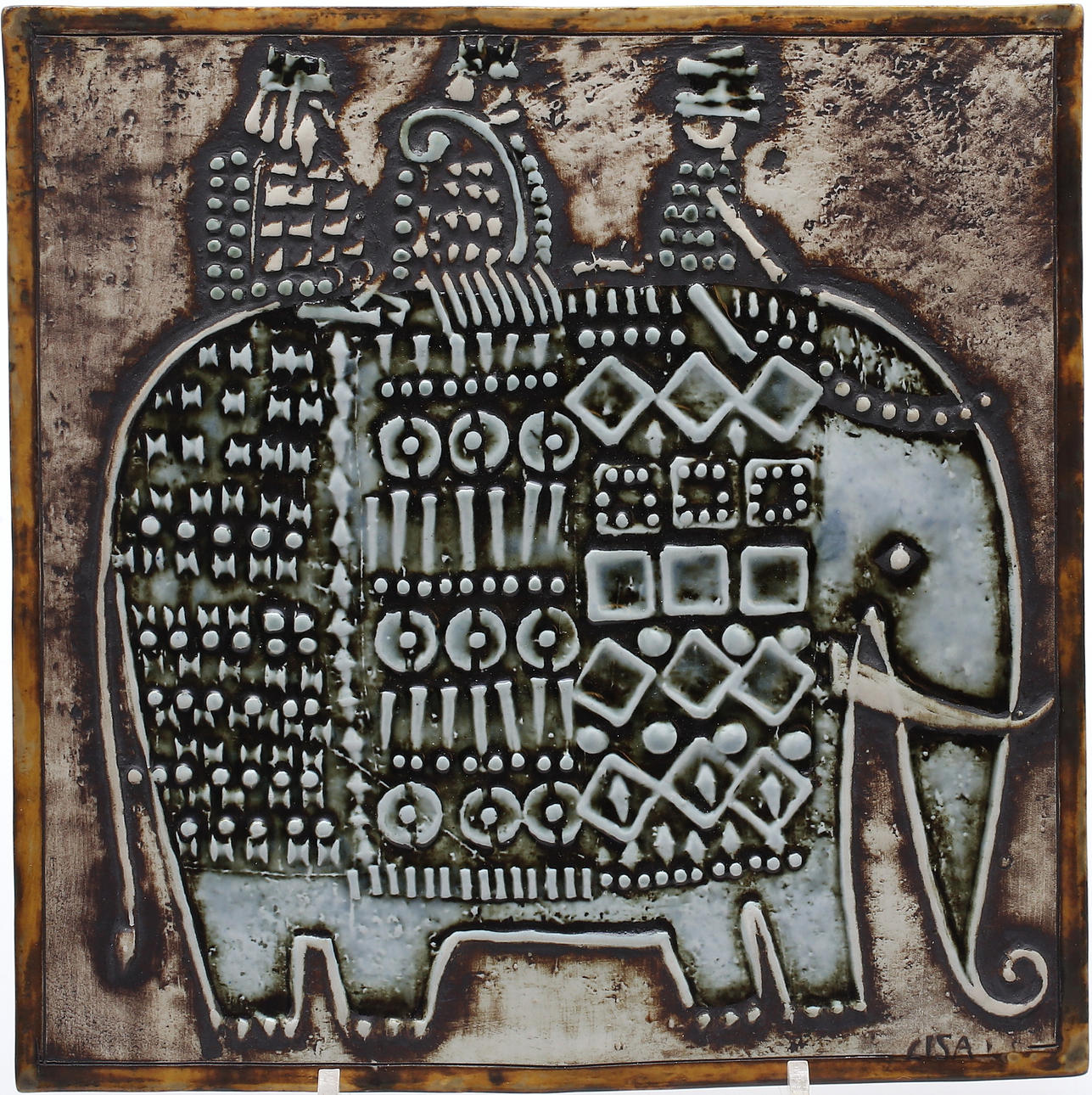 VÄGGRELIEF, stengods, Lisa Larsson, Gustavsberg, 1900-talets tredje kvartal.