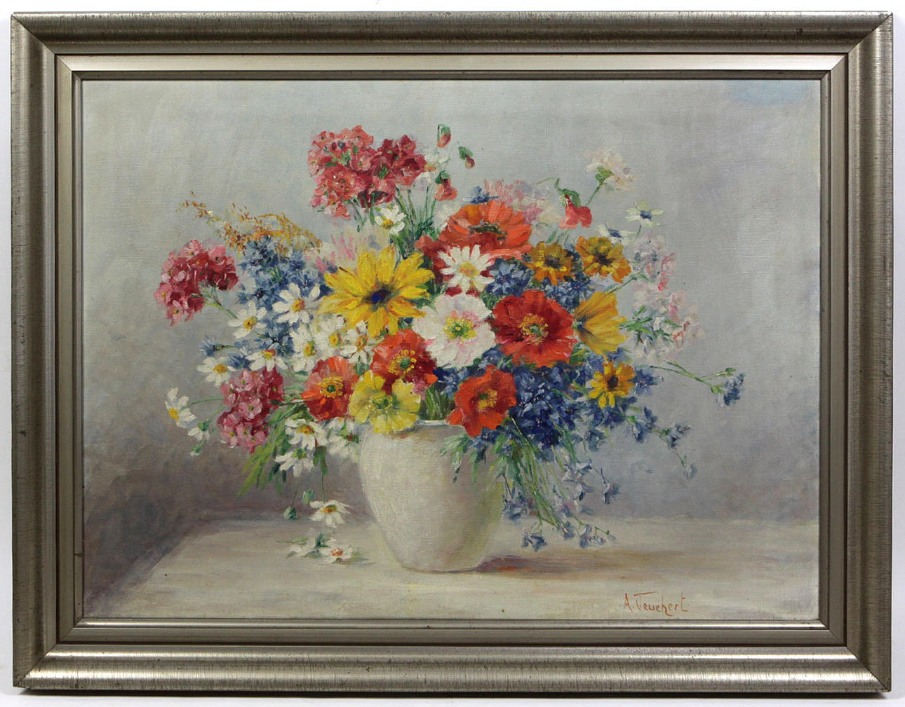 A. TEUCHERT Sommarbukett 81 x 60 cm.