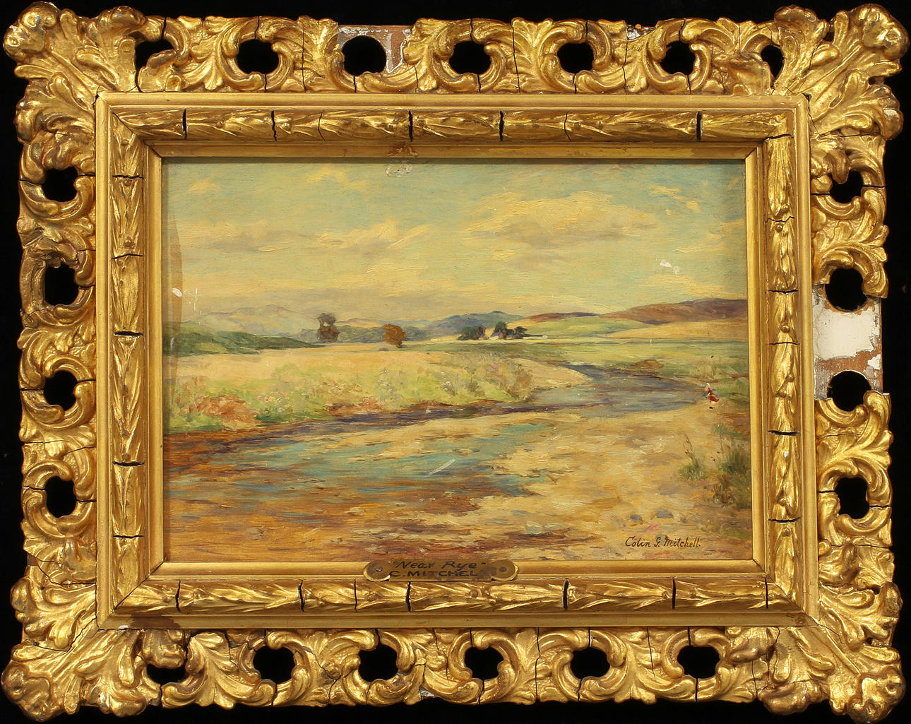 COLIN GILLESPIE MITCHELL. "Near Rye". Olja på pannå, signerad.
