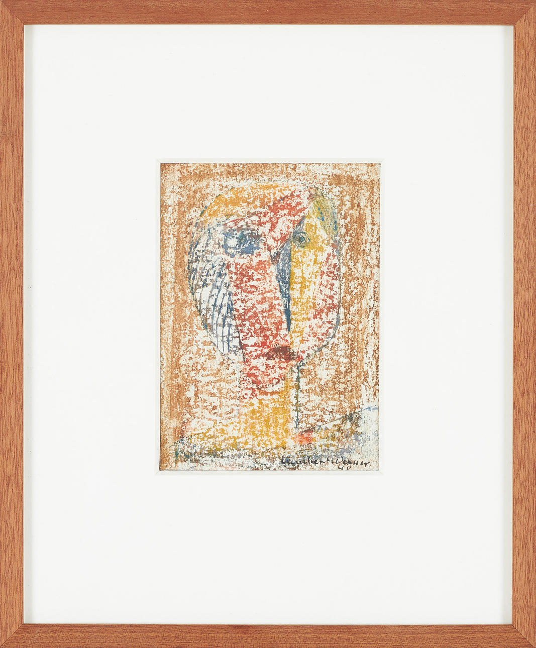 LAMBERT WERNER. Face, mixed media, signed.