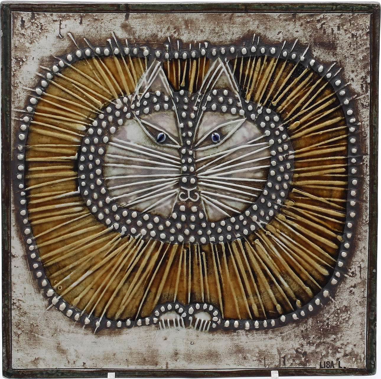 VÄGGRELIEF, stengods, Lisa Larson, Gustavsberg, 1900-talets tredje kvartal.