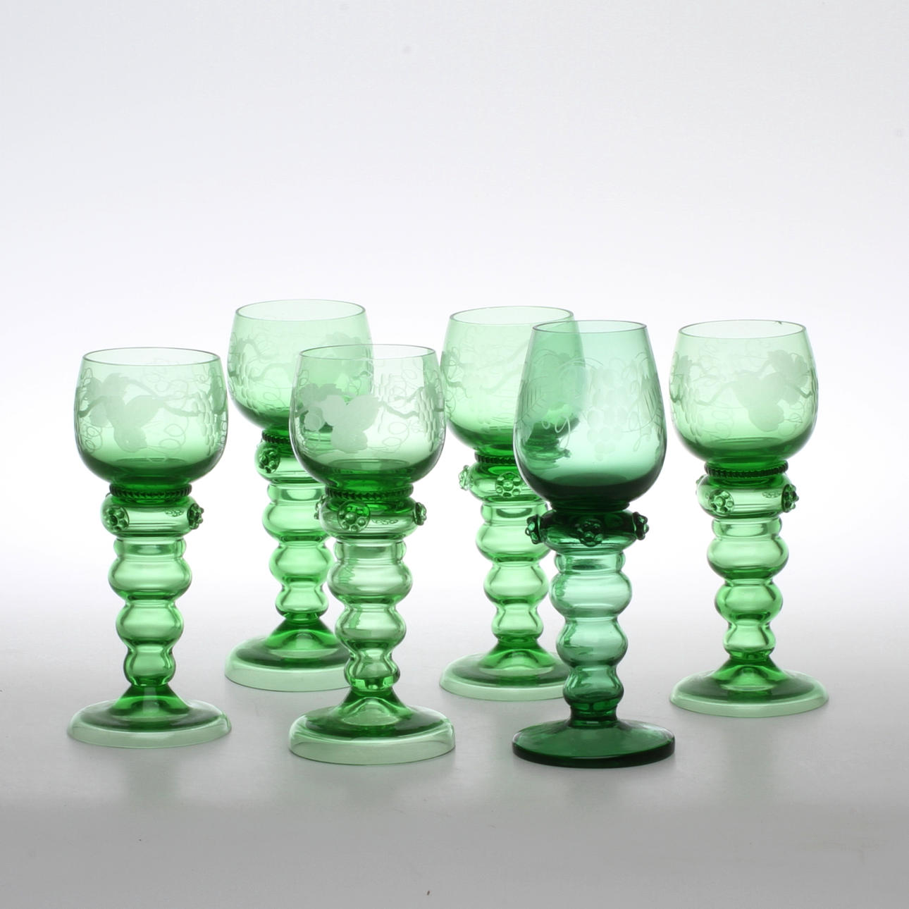 REMMARE, 5 + 1, glas, slipad dekor, 1900-tal.