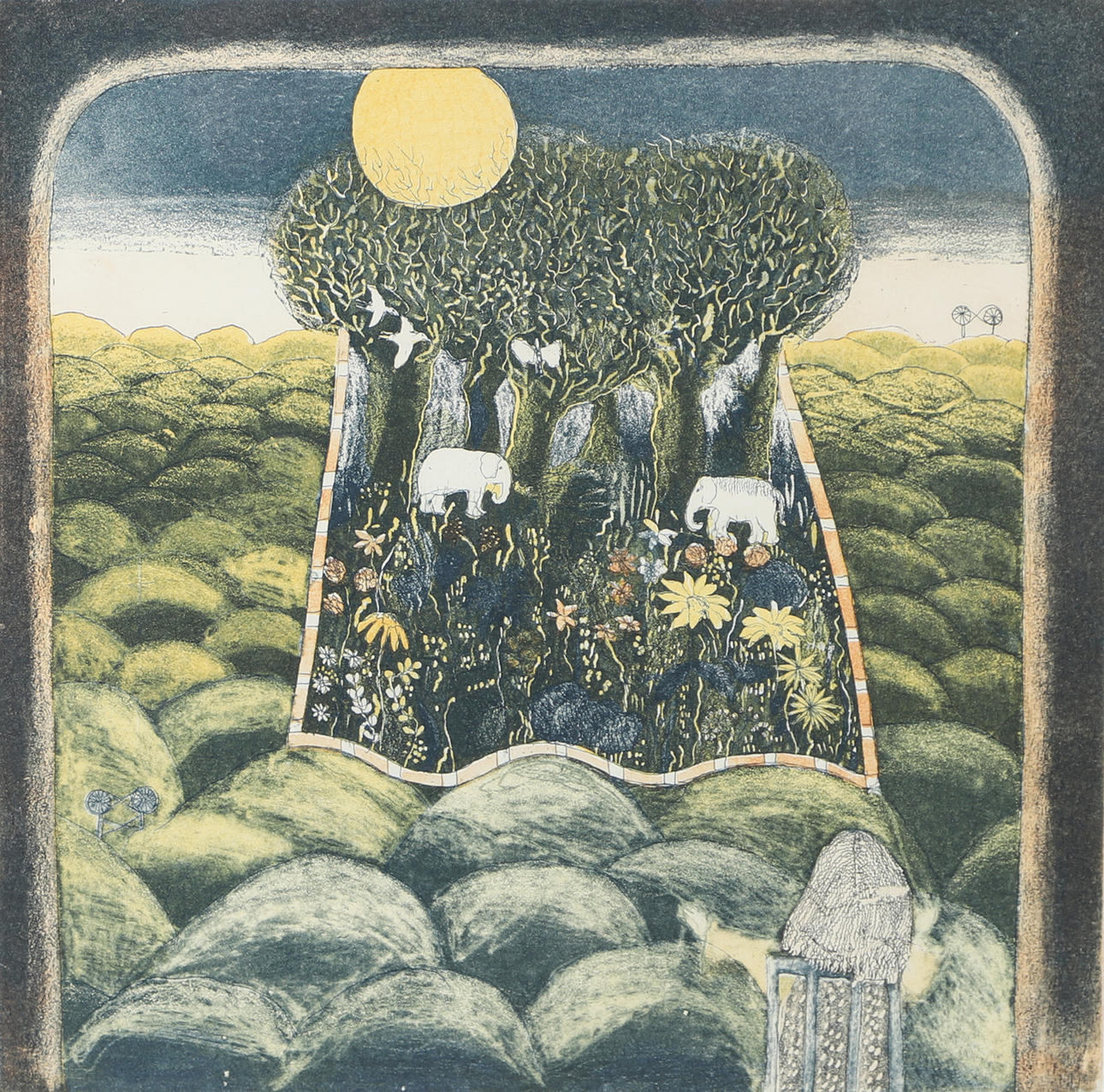 HELMTRUD NYSTRÖM. Composition, etching, signed.