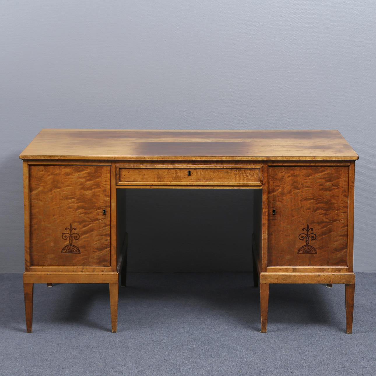 DESK, ART DECO, 1920/1930'S, FLAME BIRCH.