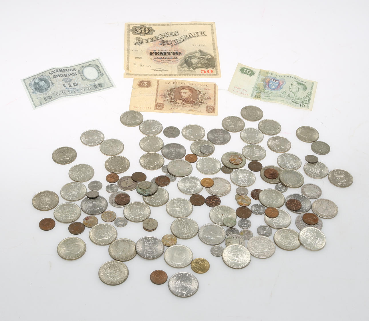 SAMLING MYNT, mestadels silver.