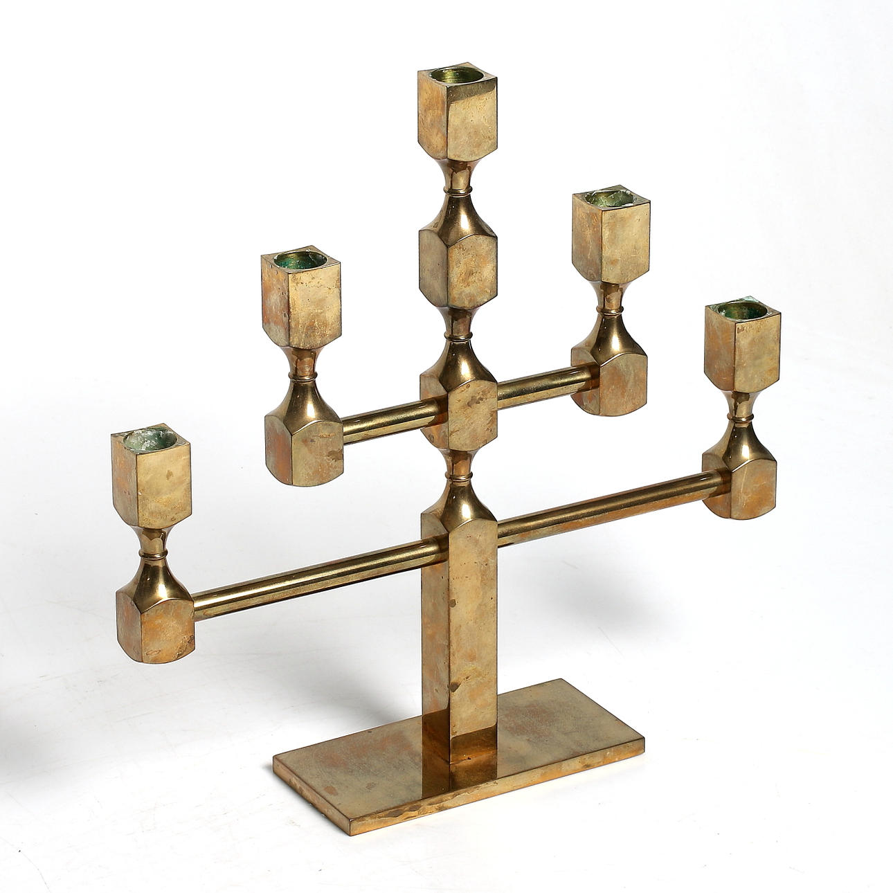 KANDELABER, mässing, nr 217. Metallslöjden Gusum.