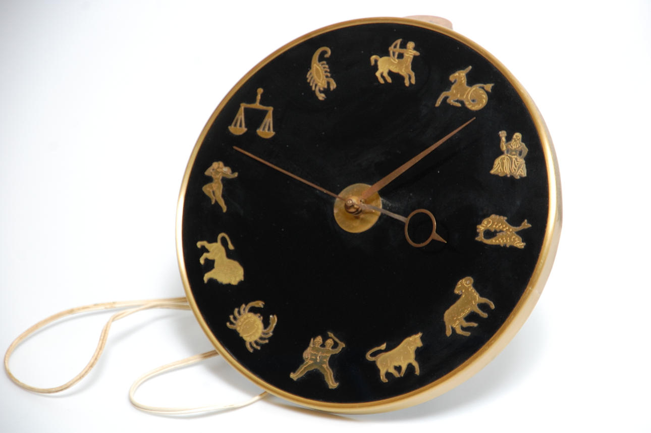 VÄGGUR, glas, mässing, Lund & Clausen Copenhagen, 1960 tal.