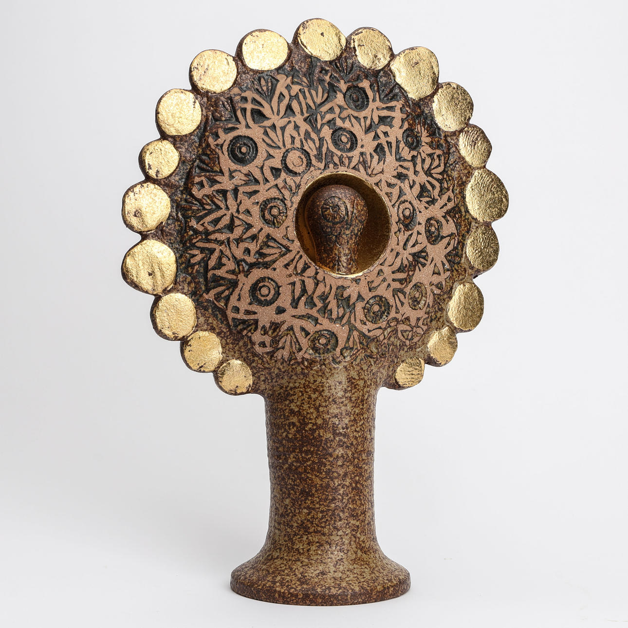 LISA LARSON. “Gold tree”, large tree, stoneware, marked, Gustavsberg.