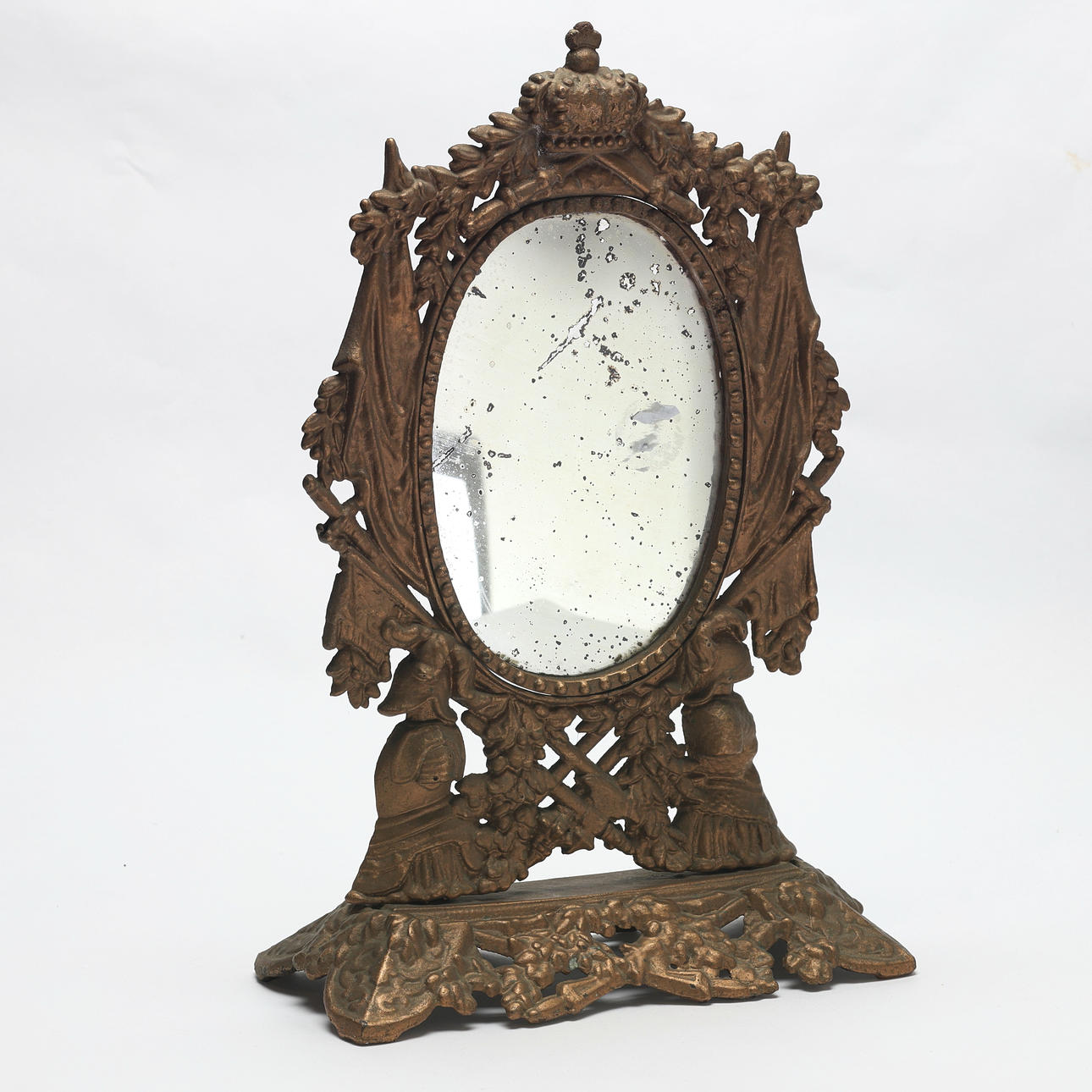 BORDSPEJL, Bronzeret støbejern.