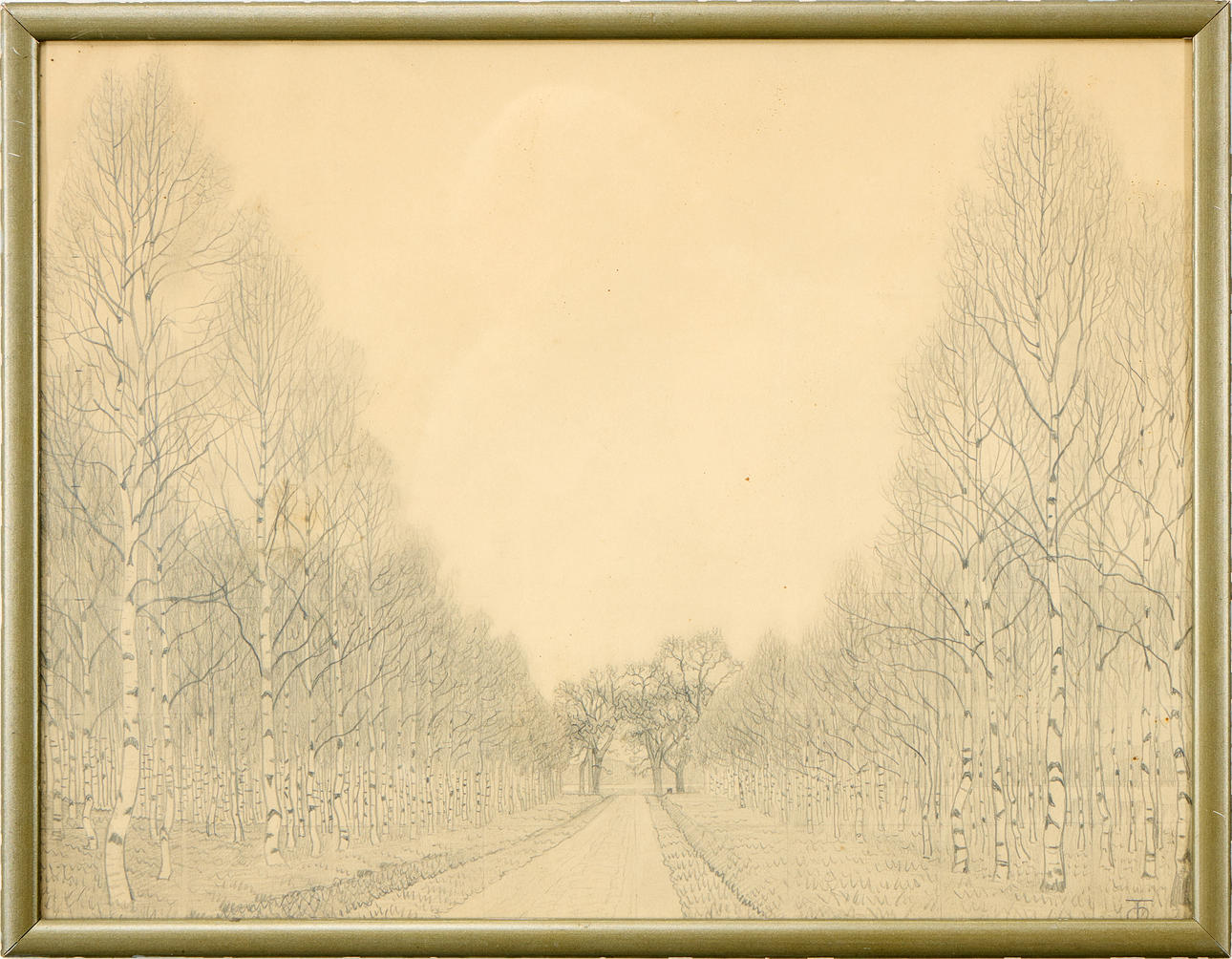 OLOF THUNMAN. Birch clay, pencil drawing. Art - Drawings - Auctionet
