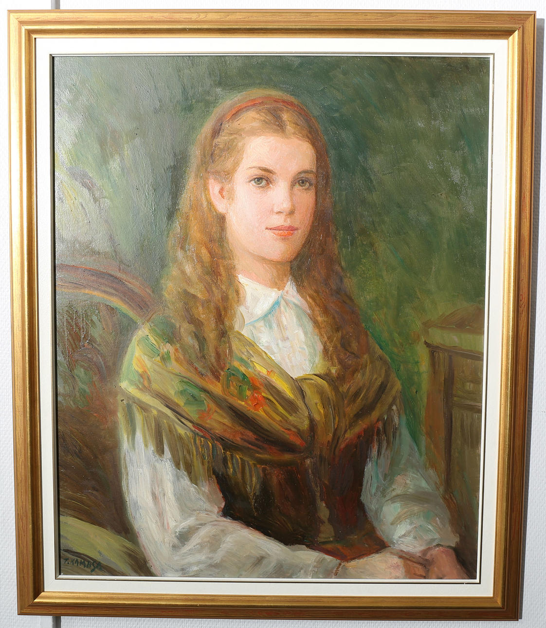 TADEUSZ KAMASA. Olja på duk, Porträtt, signerad T Kamasa.