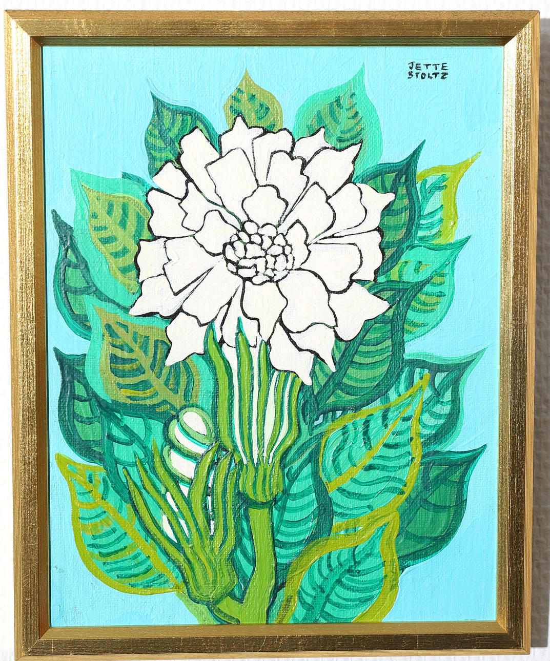 JETTE STOLTZ. Olja på duk, Solitär, signerad.