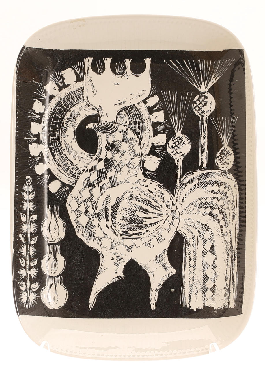 OLLE ALBERIUS. Dish, porcelain, probably Rörstrand.