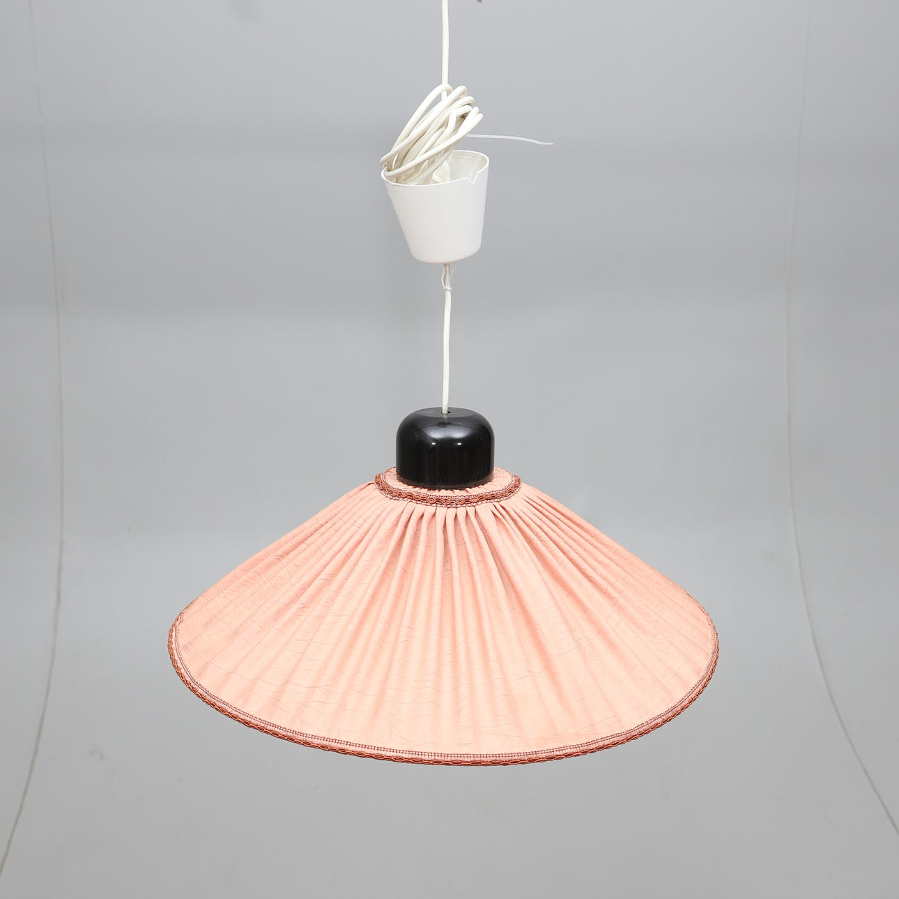 A TEXTILE/PLASTIC CEILING LAMP, Markslöjd, 20th century.