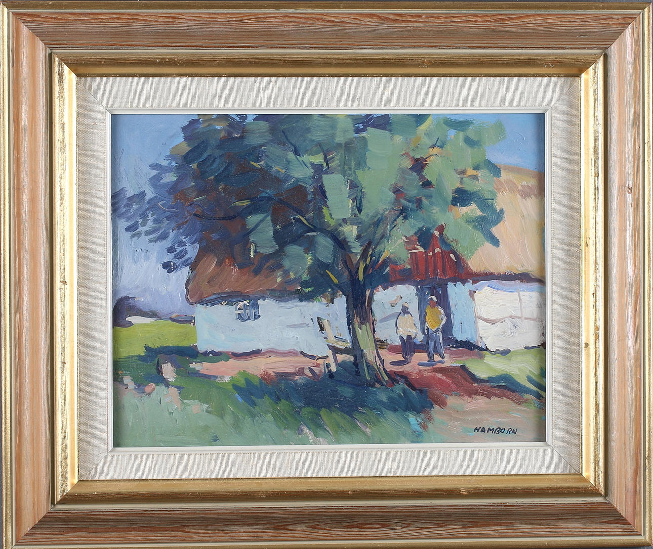 AXEL HAMBORN. Sommardag, olja på pannå, signerad.