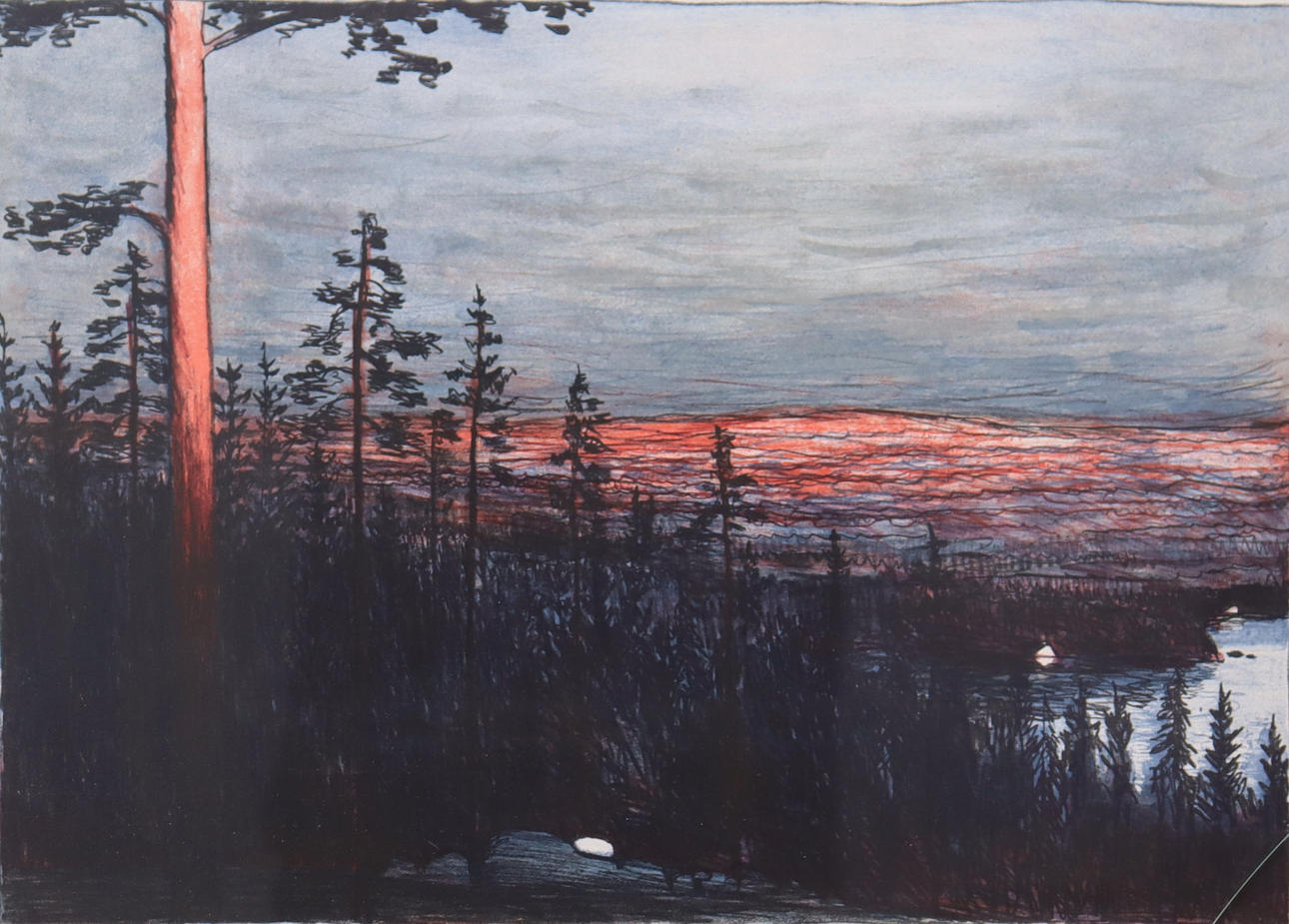 STONE DUNÉR, lithograph, landscape.