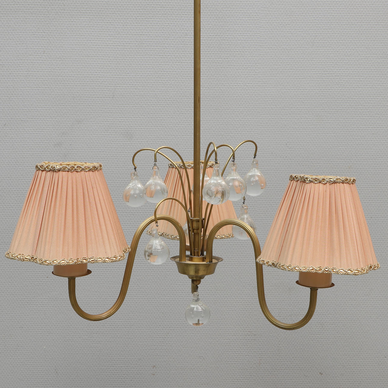 CEILING LAMP with prisms, mid 20th century.