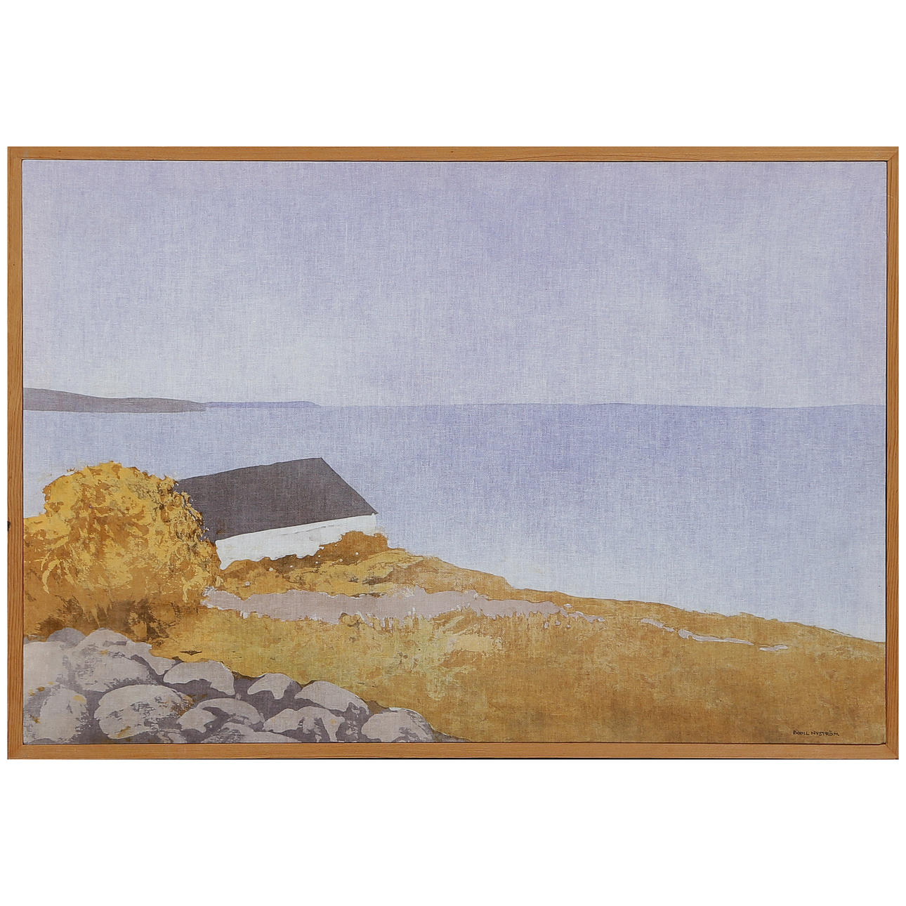 BODIL NYSTRÖM, TEXTILMALEREI, SIGNIERT.