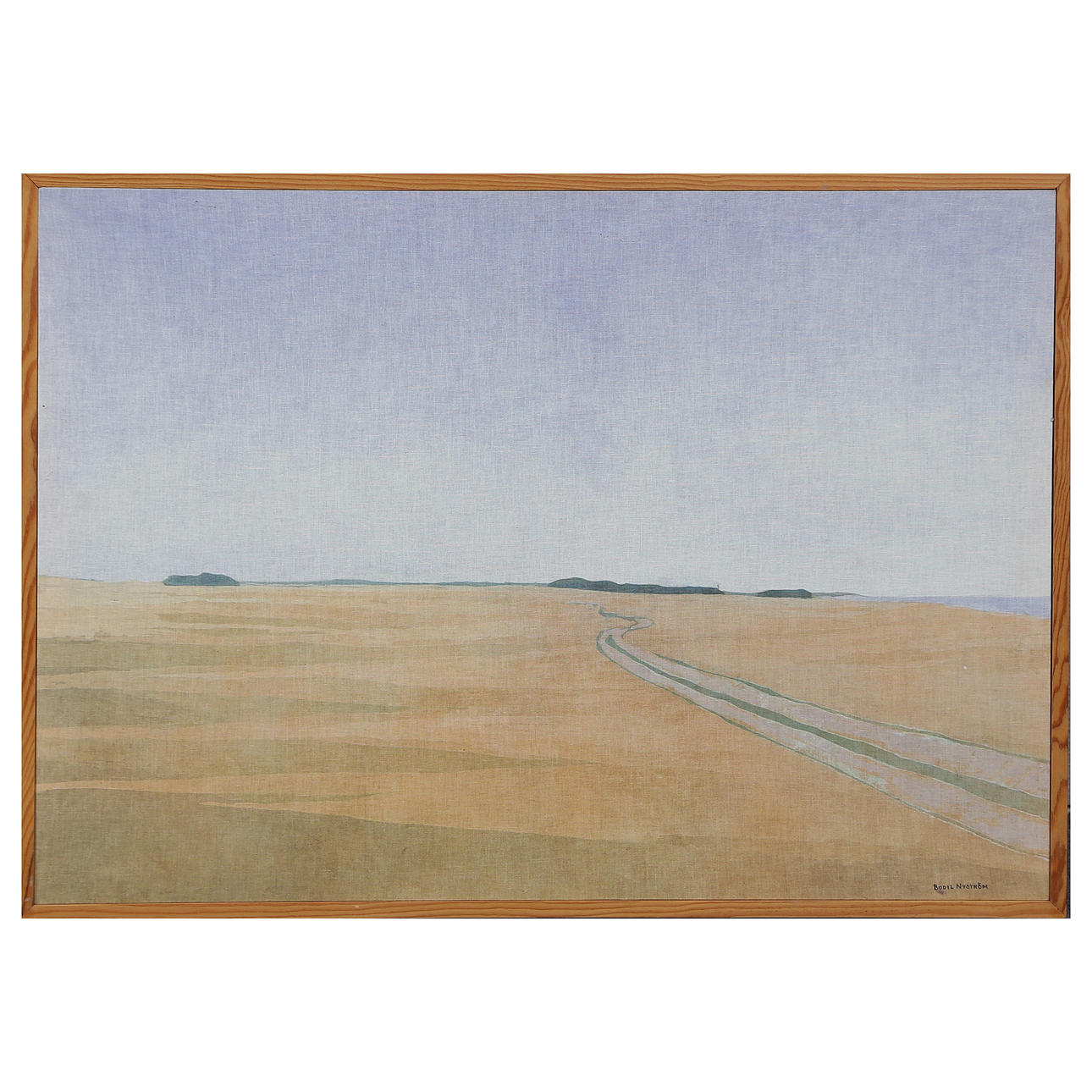 BODIL NYSTRÖM, TEXTILMALEREI, SIGNIERT.