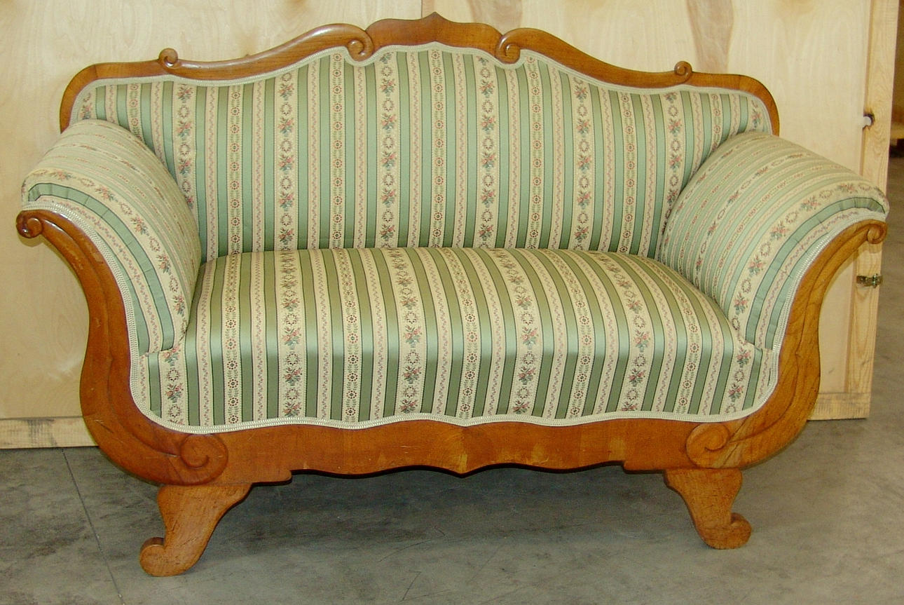 liten soffa vid Biedermeier-perioden, tyska omkring 1840.